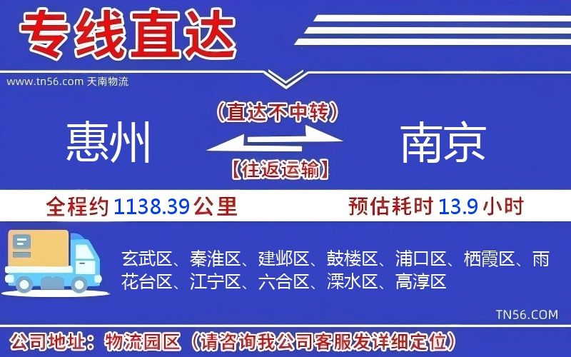 惠州到南京物流公司
