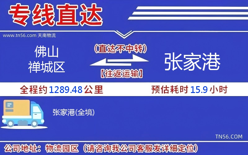 佛山禪城區到張家港物流公司