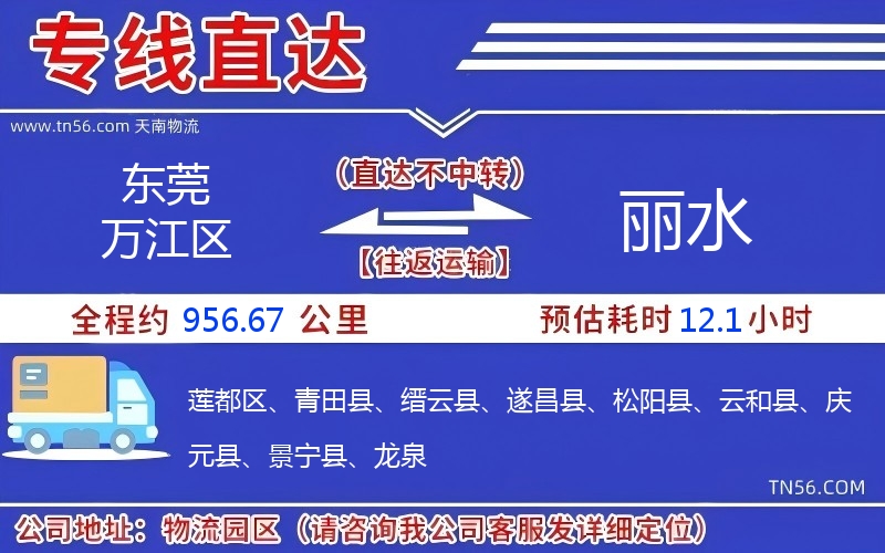 東莞萬江區到麗水物流公司