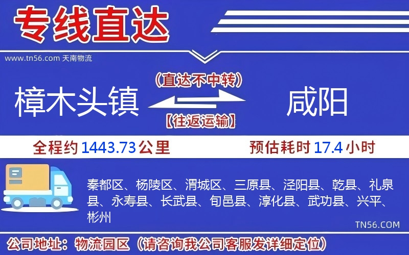 樟木頭鎮到咸陽物流公司 樟木頭鎮到咸陽物流公司