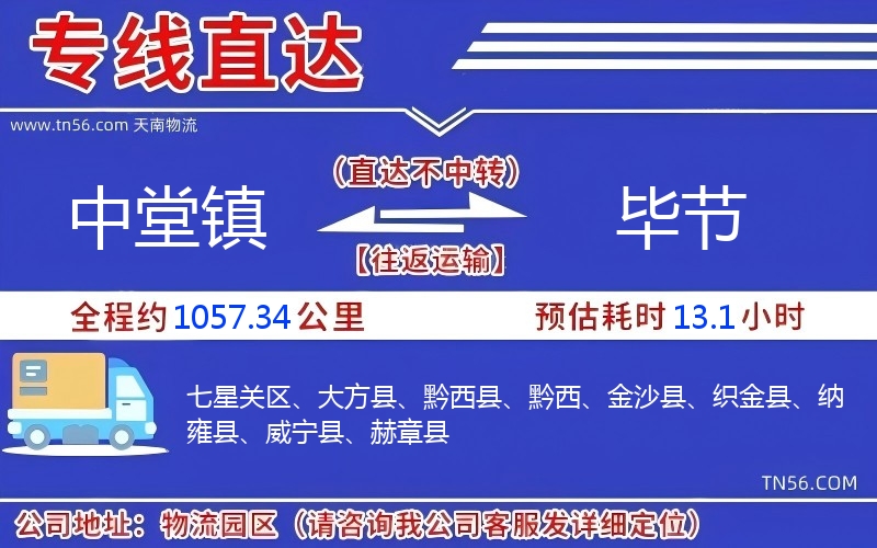 中堂鎮到畢節物流公司