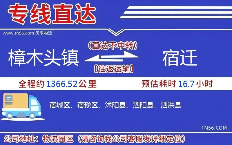 樟木頭鎮到宿遷物流公司