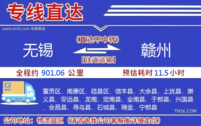 無(wú)錫到贛州物流公司